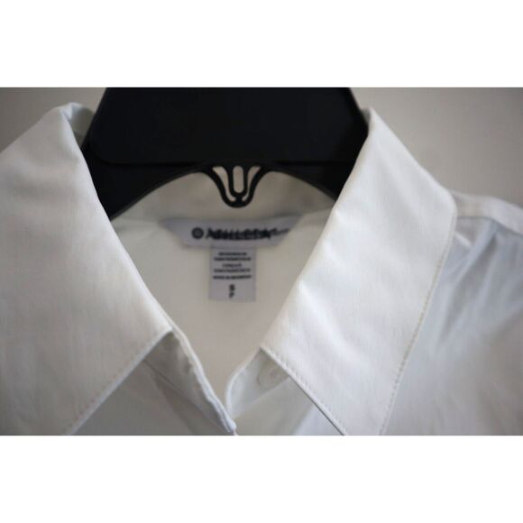 Athleta 882549-01 Women's Sz S White Oversized L/S Button-Up Poplin Top Blouse - Picture 3 of 13